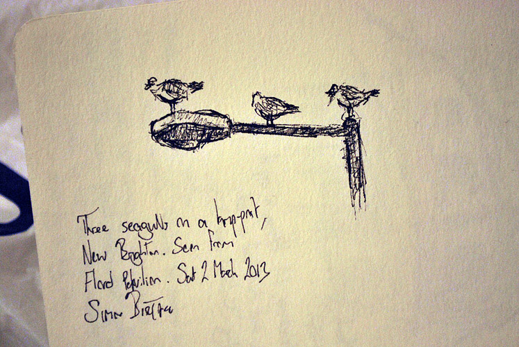 Seagulls on a lamp-post