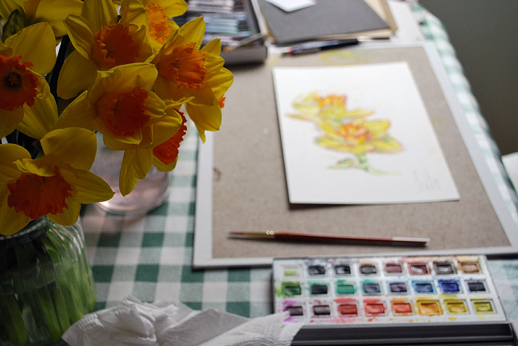 Painting daffodils