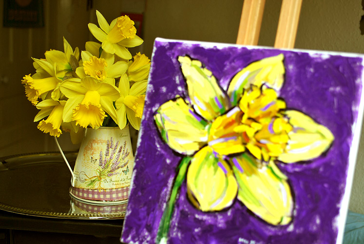 Painting of a daffodil
