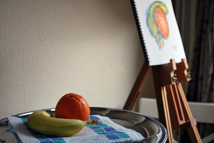 Still life painting of some fruit