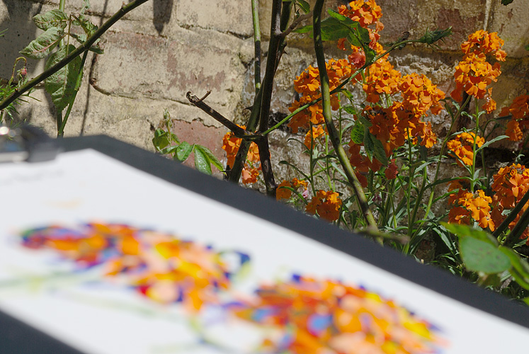 Garden painting by Simon Birtall