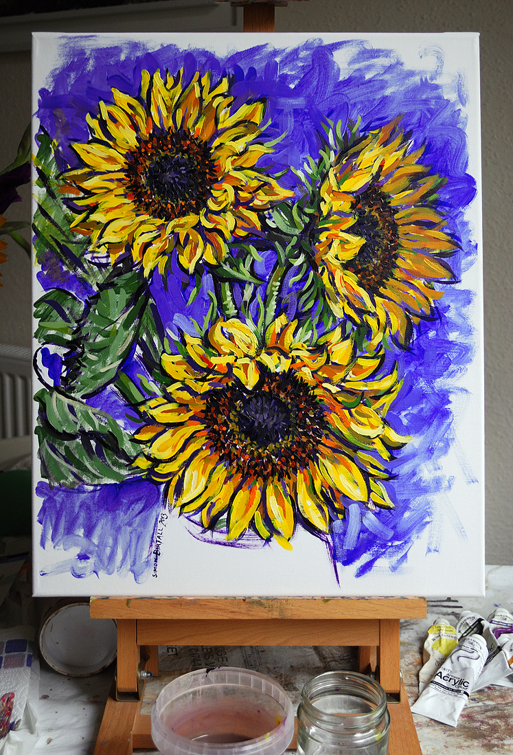 Sunflowers painting by Simon Birtall