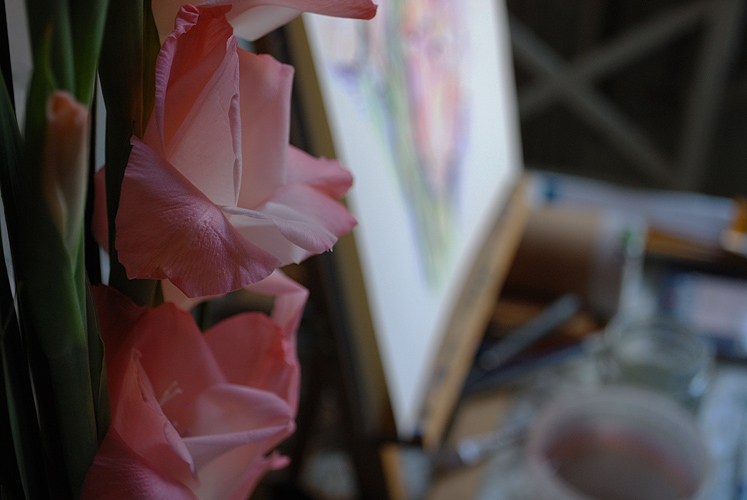 Painting gladioli
