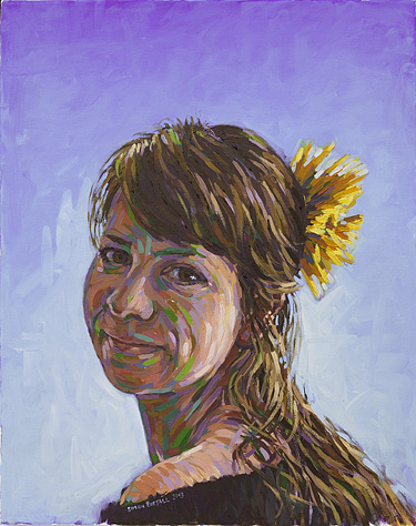 Portrait painting in oils on canvas