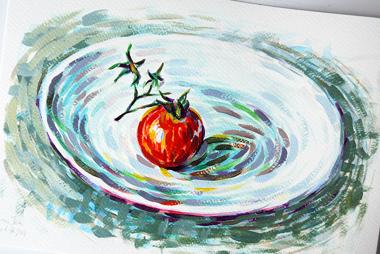 Painting of a tomato