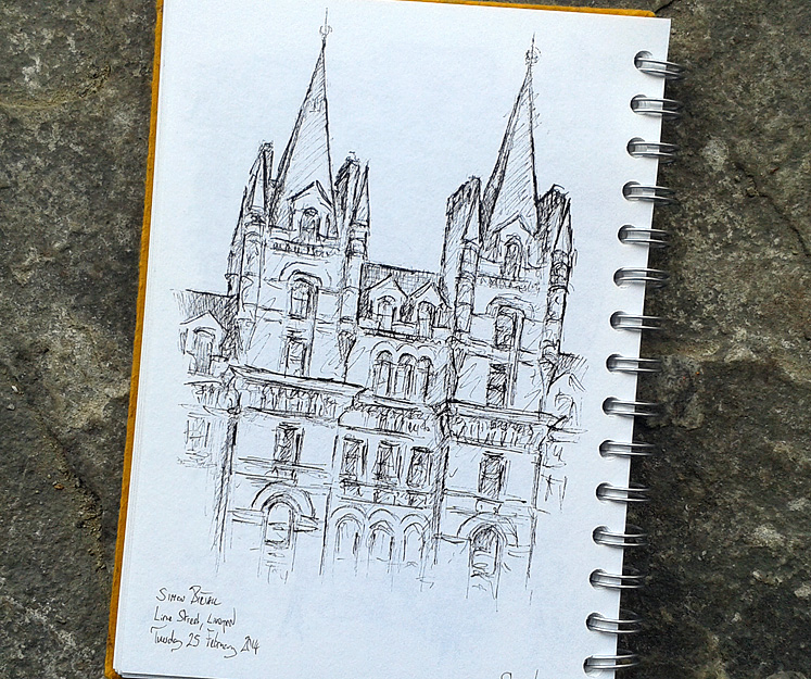 Drawing of North Western Hotel, Liverpool