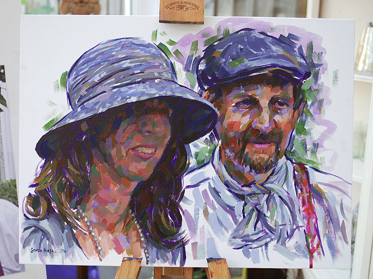Portrait painting in acrylics on canvas