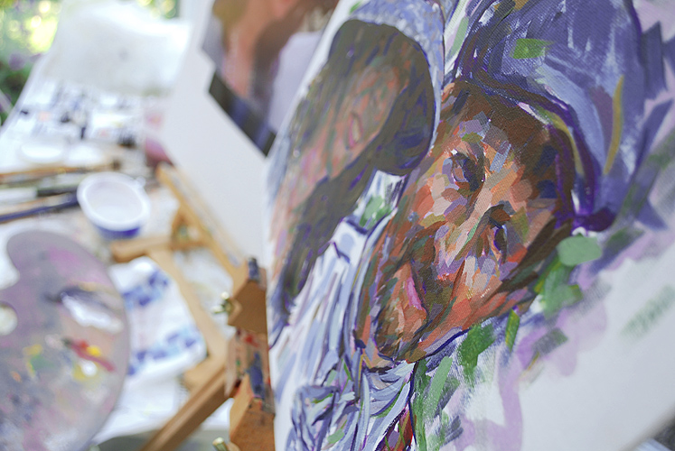 Painting a portrait in acrylics
