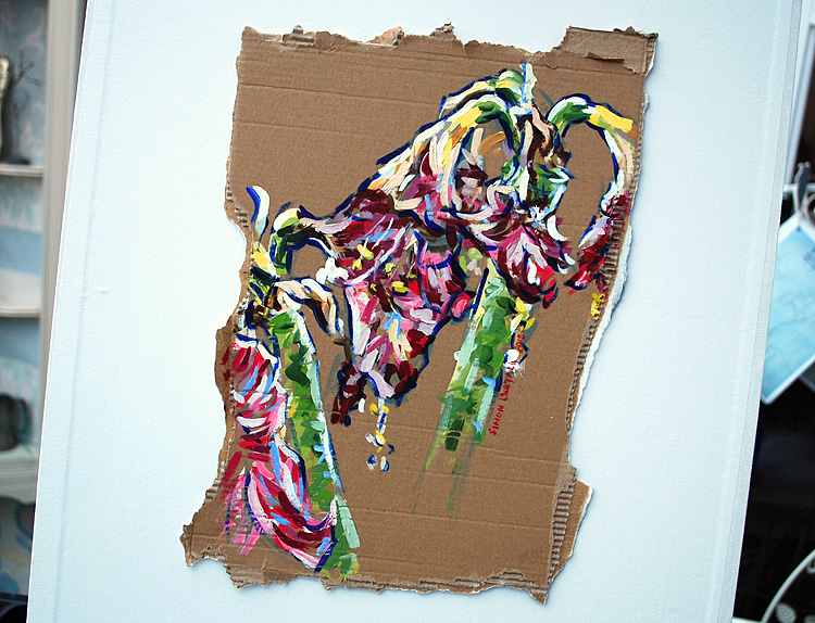 Painting of an amaryllis plant