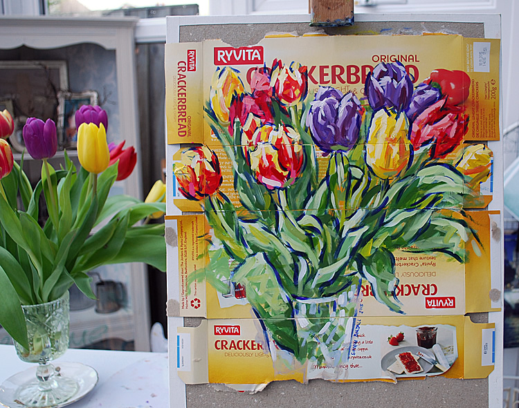 Painting of tulips
