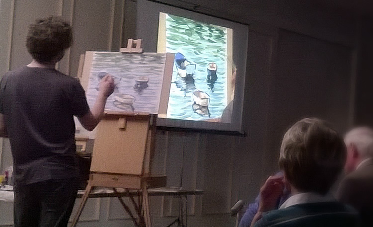 Demo painting in acrylics