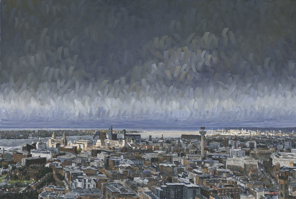 View of Liverpool from the Anglican Cathedral - painting by Simon Birtall