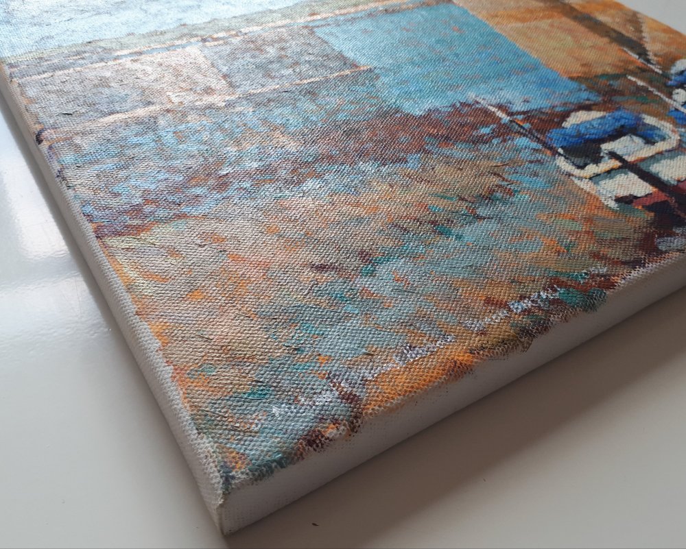 Painting of the harbour at St Michael's Mount