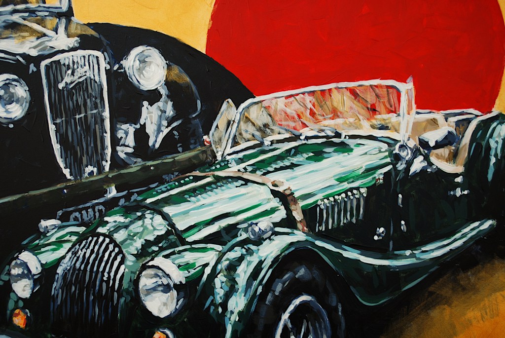 Classic cars - painting in acrylics
