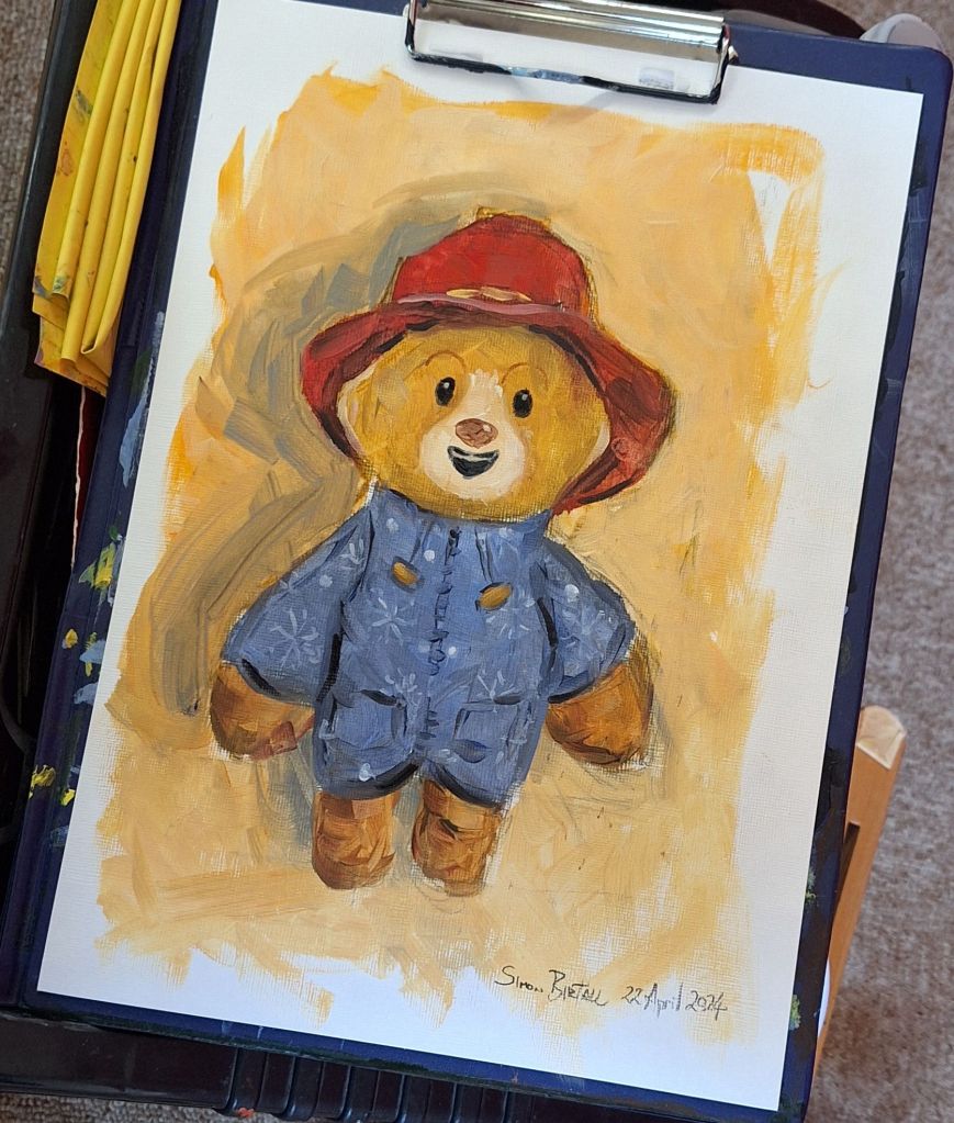 Painting of Paddington toy