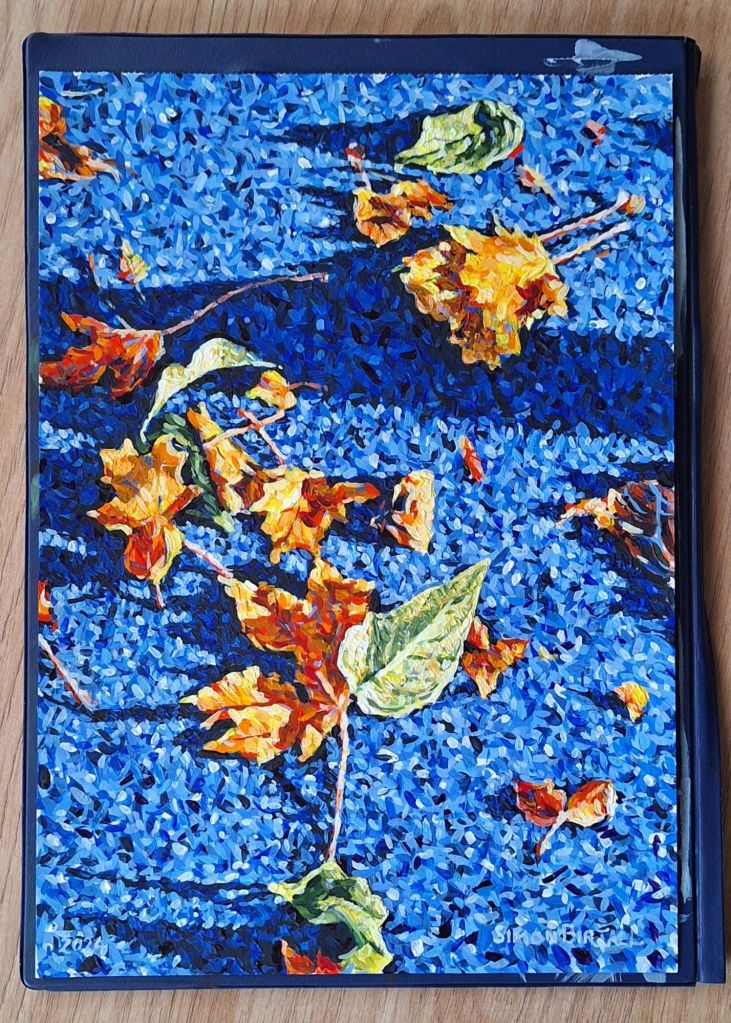 Painting of autumnal leaves