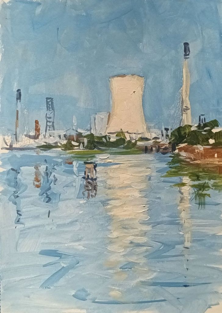 Painting of the Manchester Ship Canal