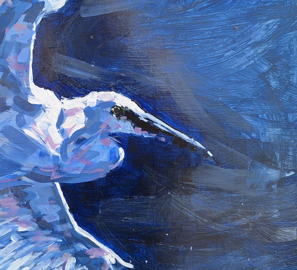 Detail of egret painting